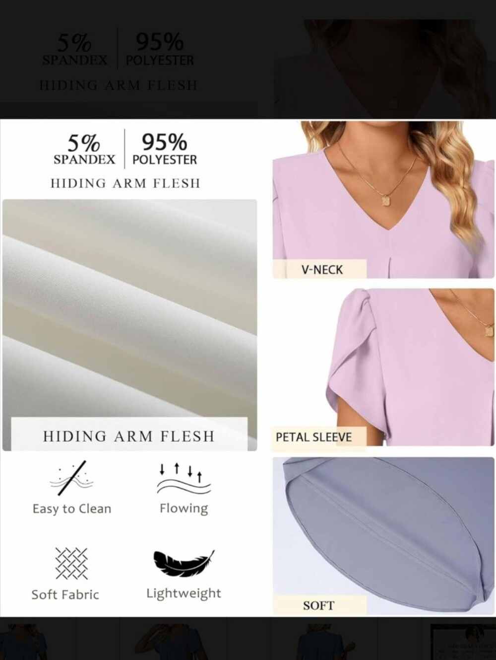 New With Tags 4 PACK Light Blue & Navy & Blue & White/Blue Anyally Blouse's - Picture 11 of 16